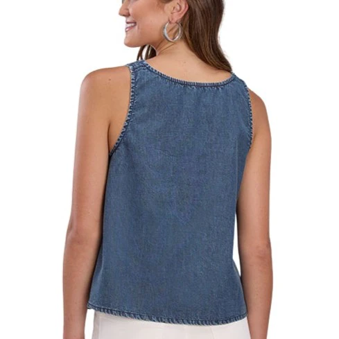 Roper Buckle Strap Denim Women's Tank 03-052-0594-4057 - Image 2