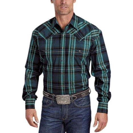 Stetson Classic Plaid Dobby Stitch Men's Button Up 11-001-0478-0736