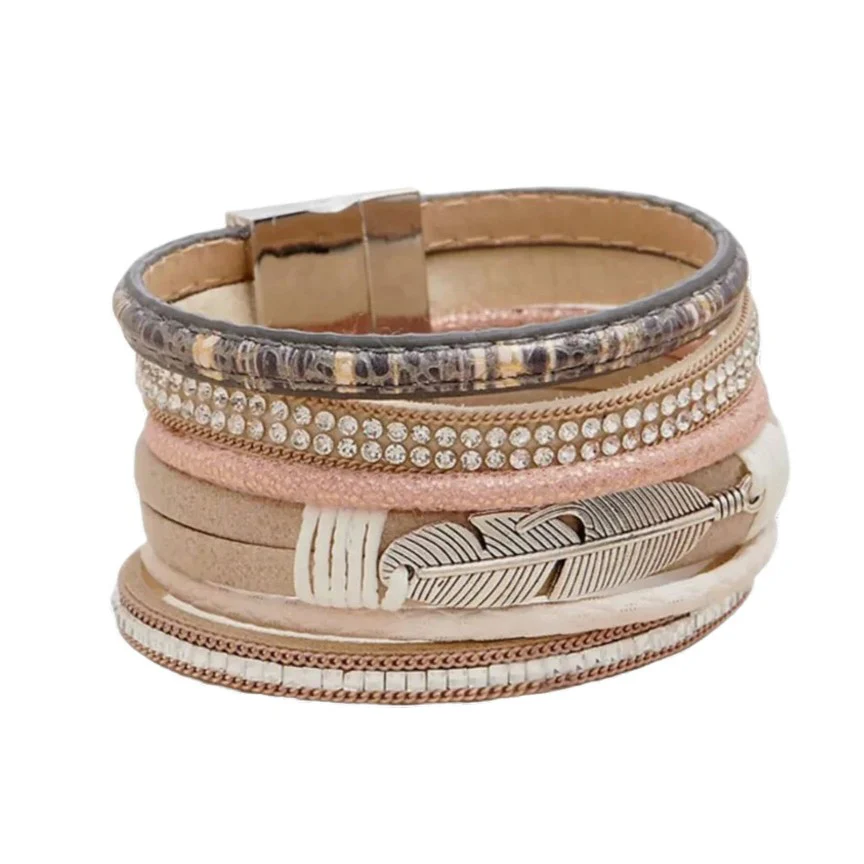 Blazin Roxx Feather Magnetic Bracelet 29064