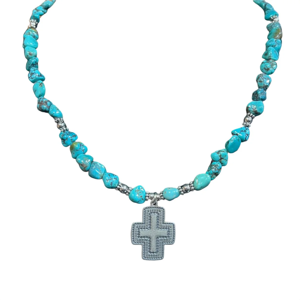 Paige Wallace Turquoise Cross Necklace 337C - Image 3