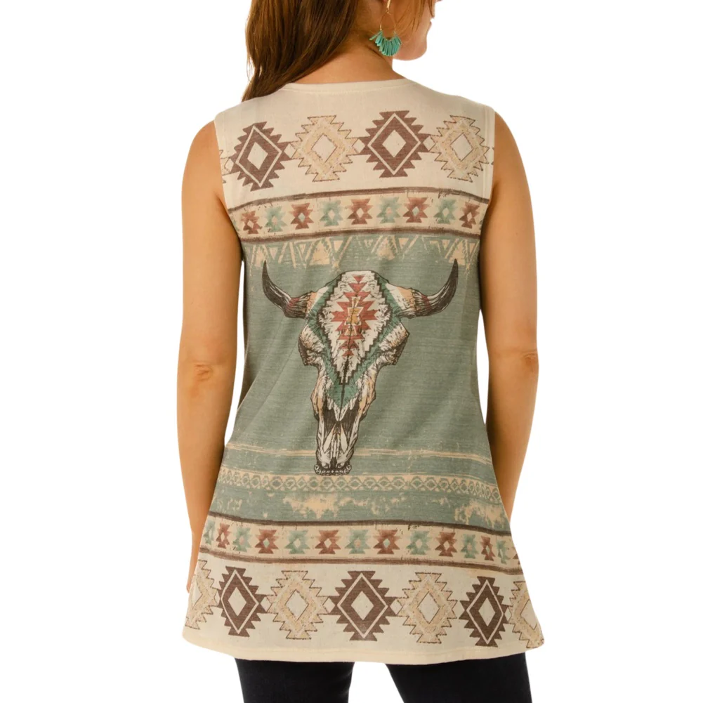 Liberty Wear Geometric Steerhead Women's Cardigan Vest 8378 - Image 3