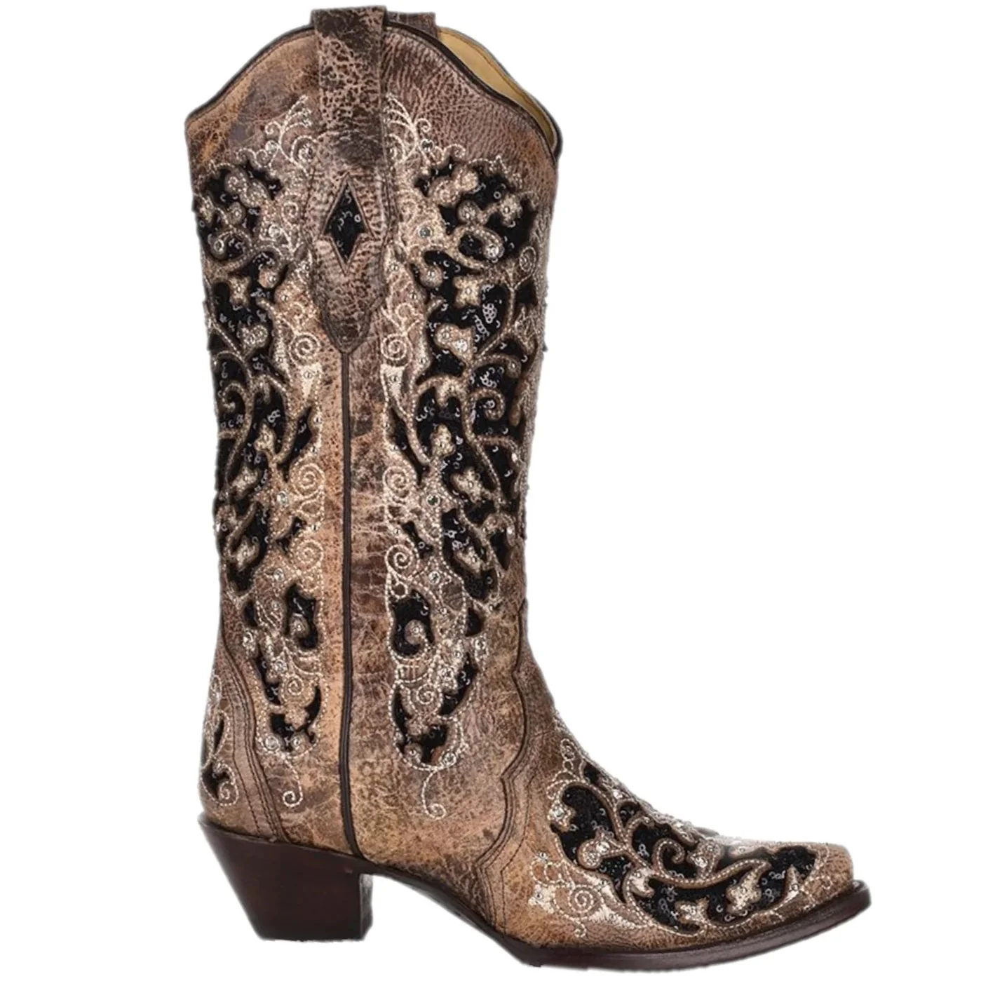 Corral Brown and Black Glitter Women's Boot A3569 - Image 2