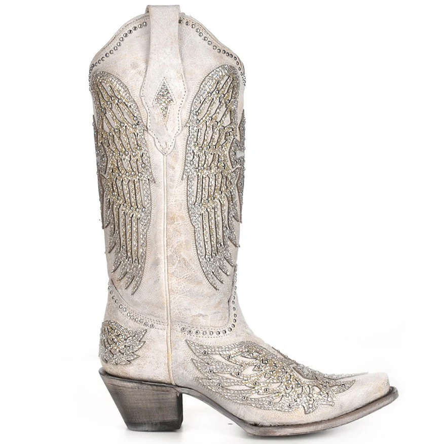 Corral Angela White Cross and Wings Women's Boot A3571 - Image 2