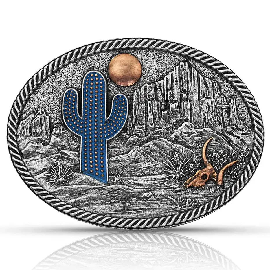 Montana Silversmiths Desert Moon Cactus Buckle A825
