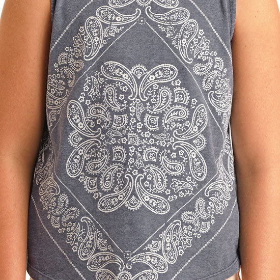 Rock & Roll Bandana Blue Girl's Tank BG20T04364 - Image 2