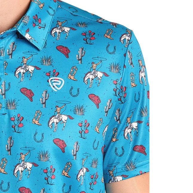 Rock & Roll Desert Rodeo Men's Polo BM51T07288 - Image 3