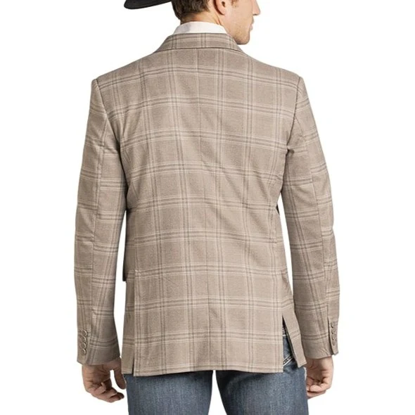Rock & Roll Plaid Taupe Men's Blazer BM96C07381 - Image 2