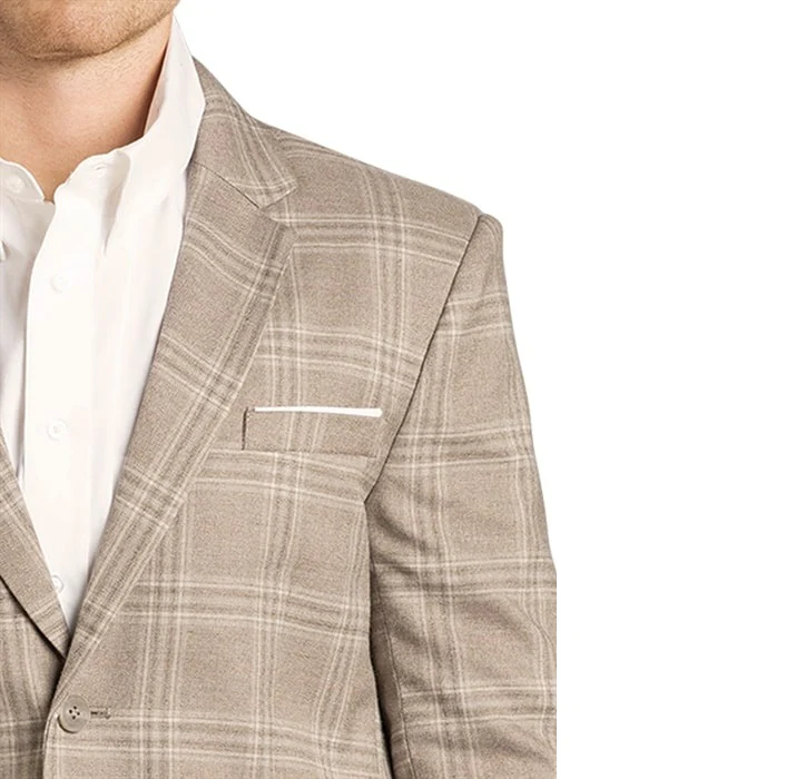 Rock & Roll Plaid Taupe Men's Blazer BM96C07381 - Image 3