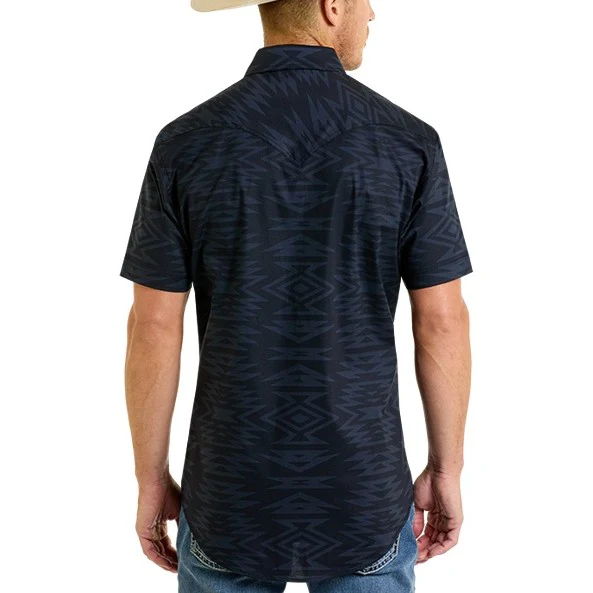 Rock & Roll Deep Black Aztec Men's Western Snap BMN3S06476 - Image 2