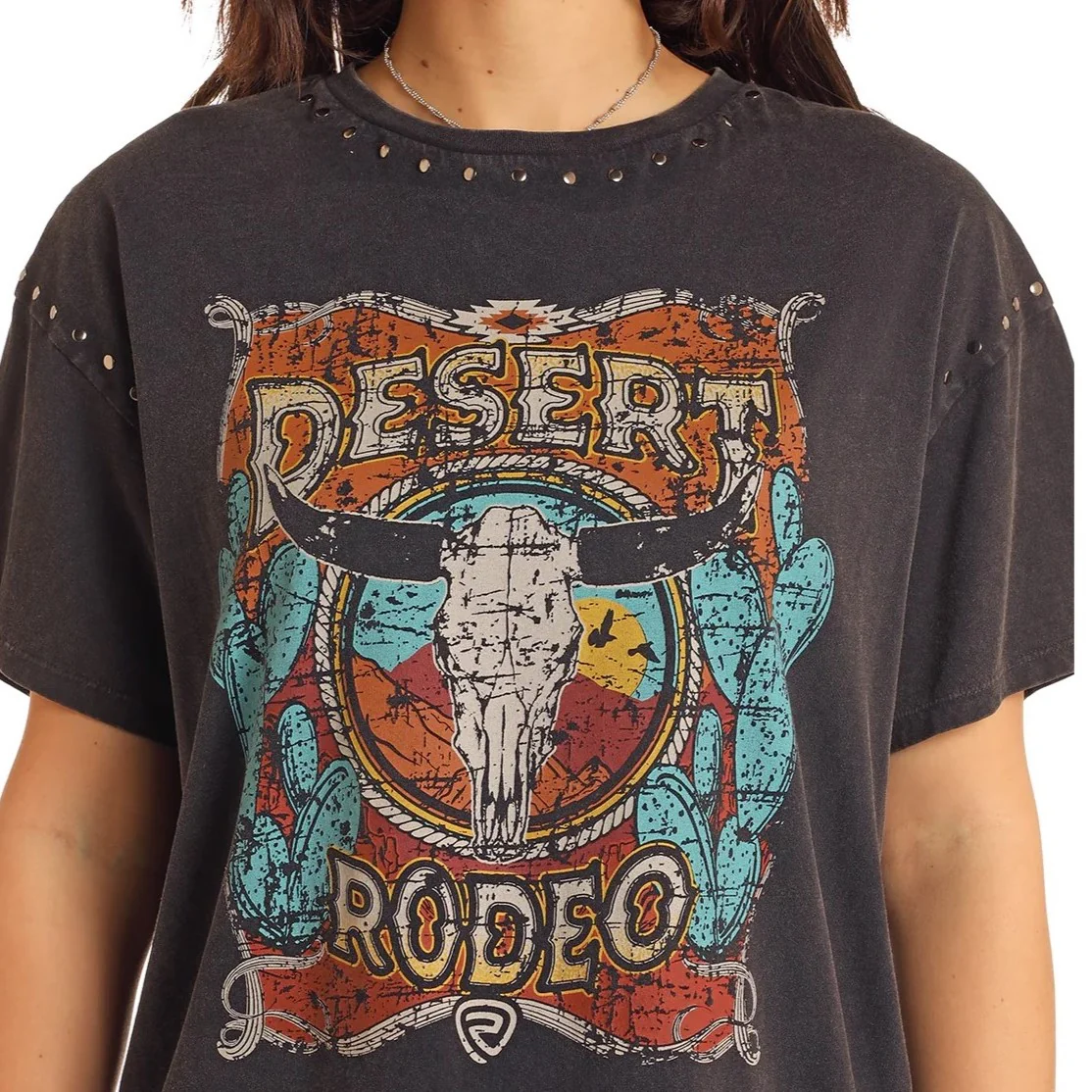 Rock & Roll Oversize Desert Rodeo Women's Tee BW21T05421 - Image 2