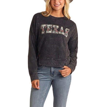 Rock & Roll Texas Graphic Women's Pullover BW91T05929