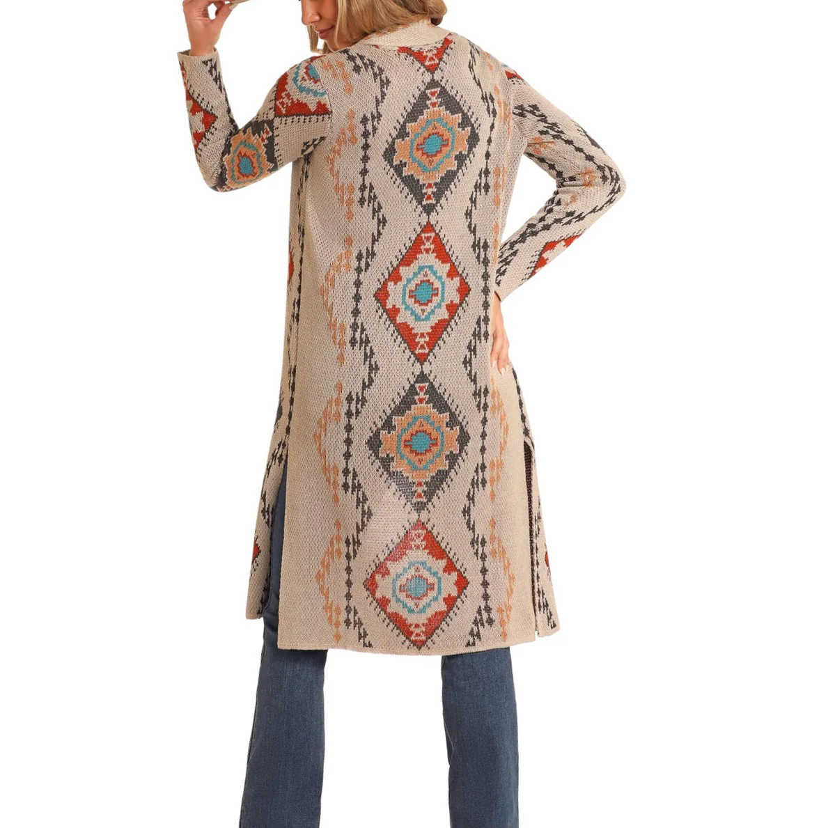 Rock & Roll Southwest Print Women's Cardigan BW95T05214 - Image 2