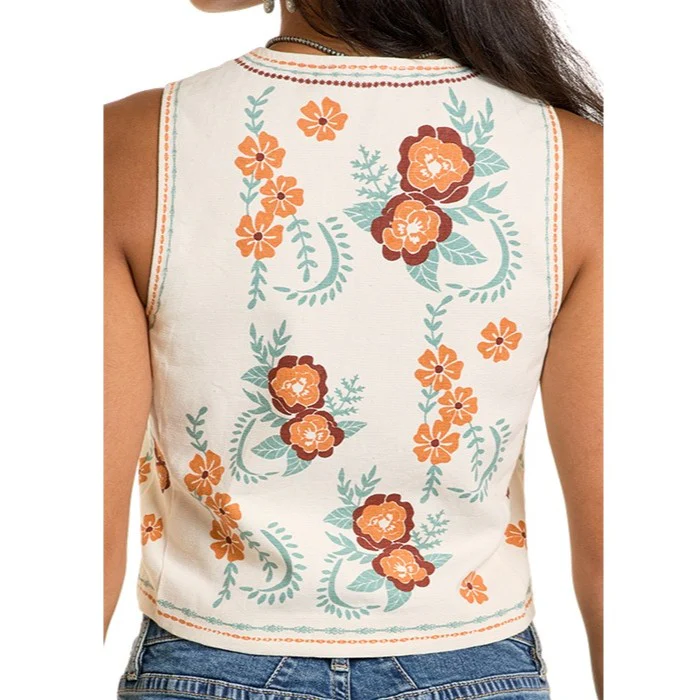 Rock & Roll Floral Print Women's Vest BW98T06318 - Image 2
