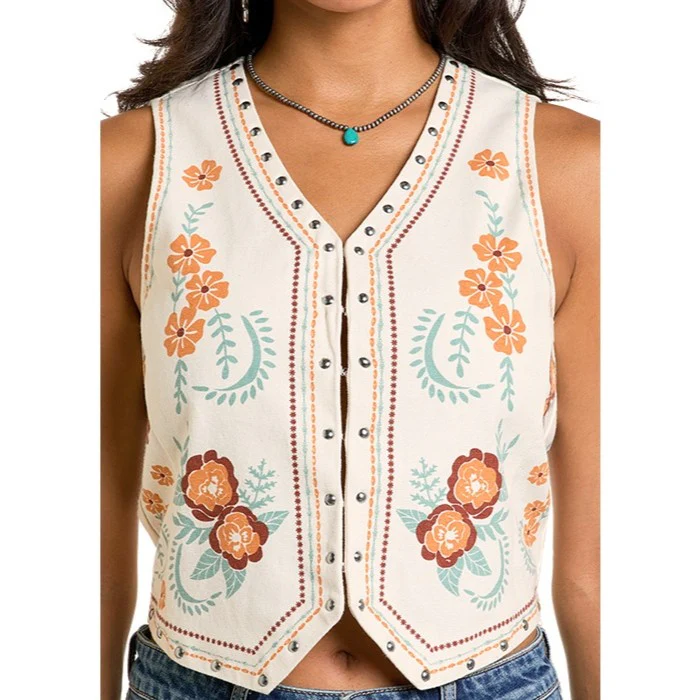 Rock & Roll Floral Print Women's Vest BW98T06318 - Image 3