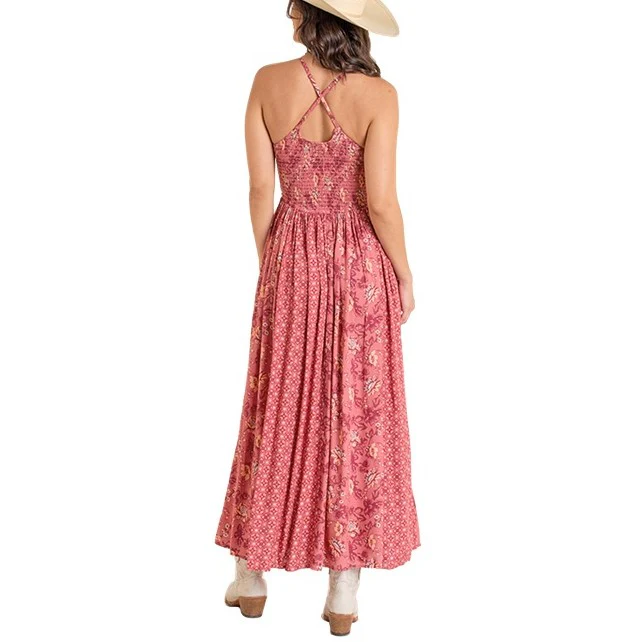Rock & Roll Mixed Print Maxi Women's Dress BWD0R06266 - Image 2