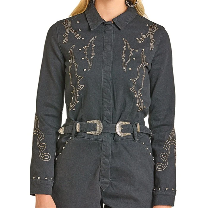 Rock & Roll Studded Women's Romper BWR2D04922 - Image 3