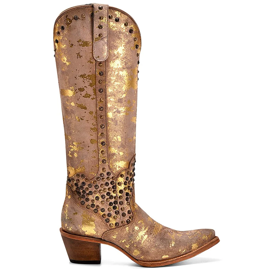 Corral Tall Sand Gold Stud Women's Boot C4135 - Image 2