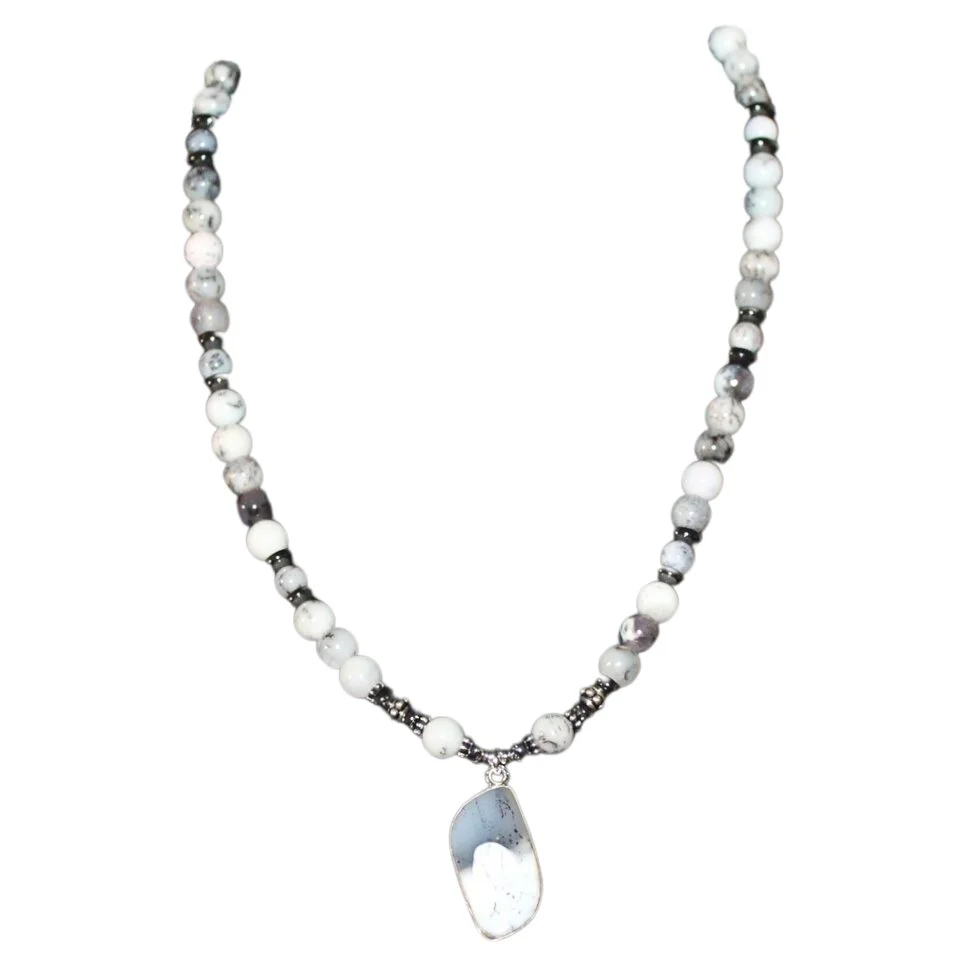 Paige Wallace Dendritic Agate Pendant Necklace