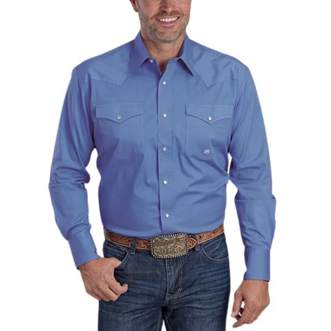 Roper Periwinkle Men's Western Snap 03-001-0265-3104