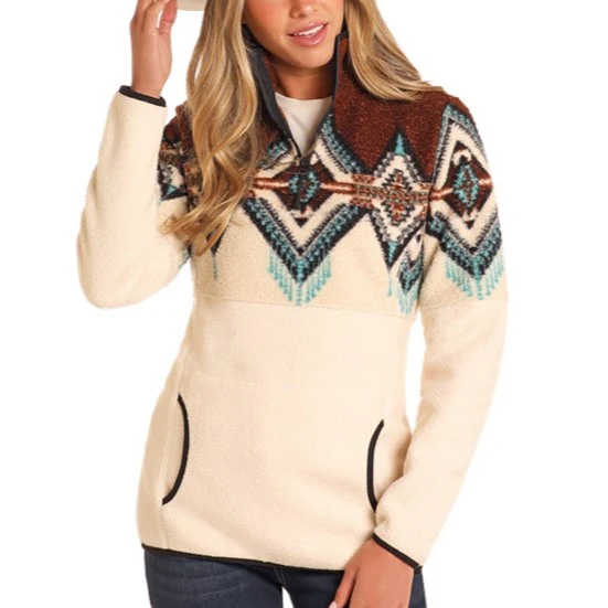 Rock & Roll Border Berber Woman's Pullover DW91C04069-22