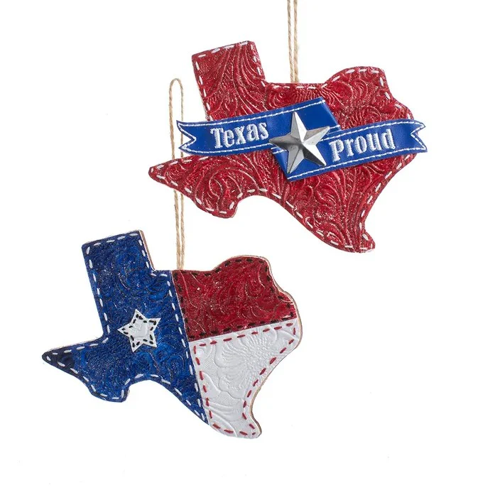 Kurt Adler Wooden Texas State Ornament G0318