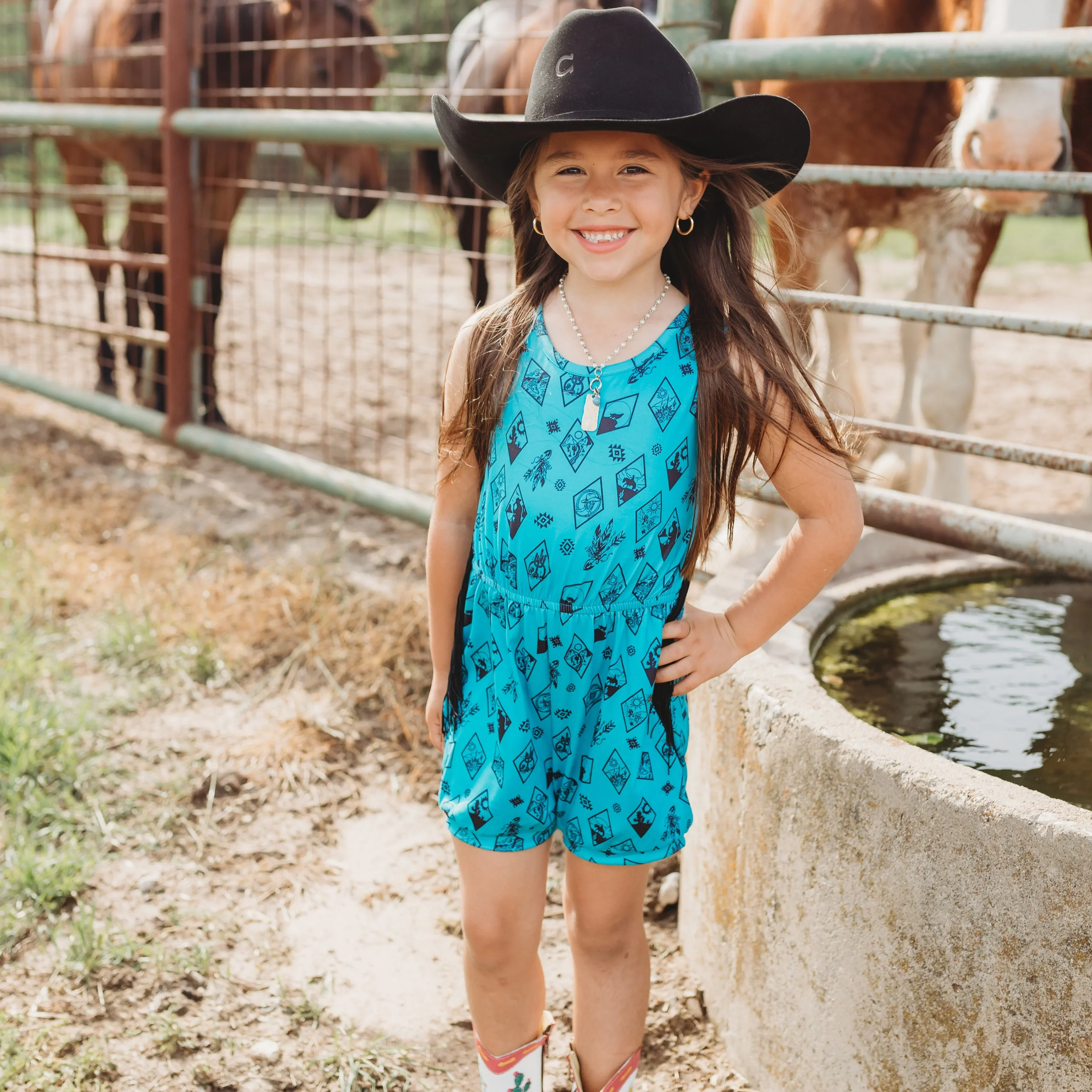 Shea Baby Diamond Fringe Girl's Romper GROM05 - Image 2