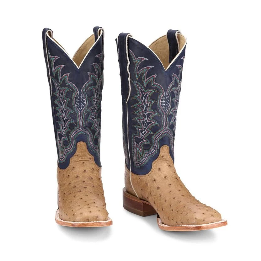Justin FQ Ostrich Chisolm Antique Saddle Men's Boot JE8170 - Image 8