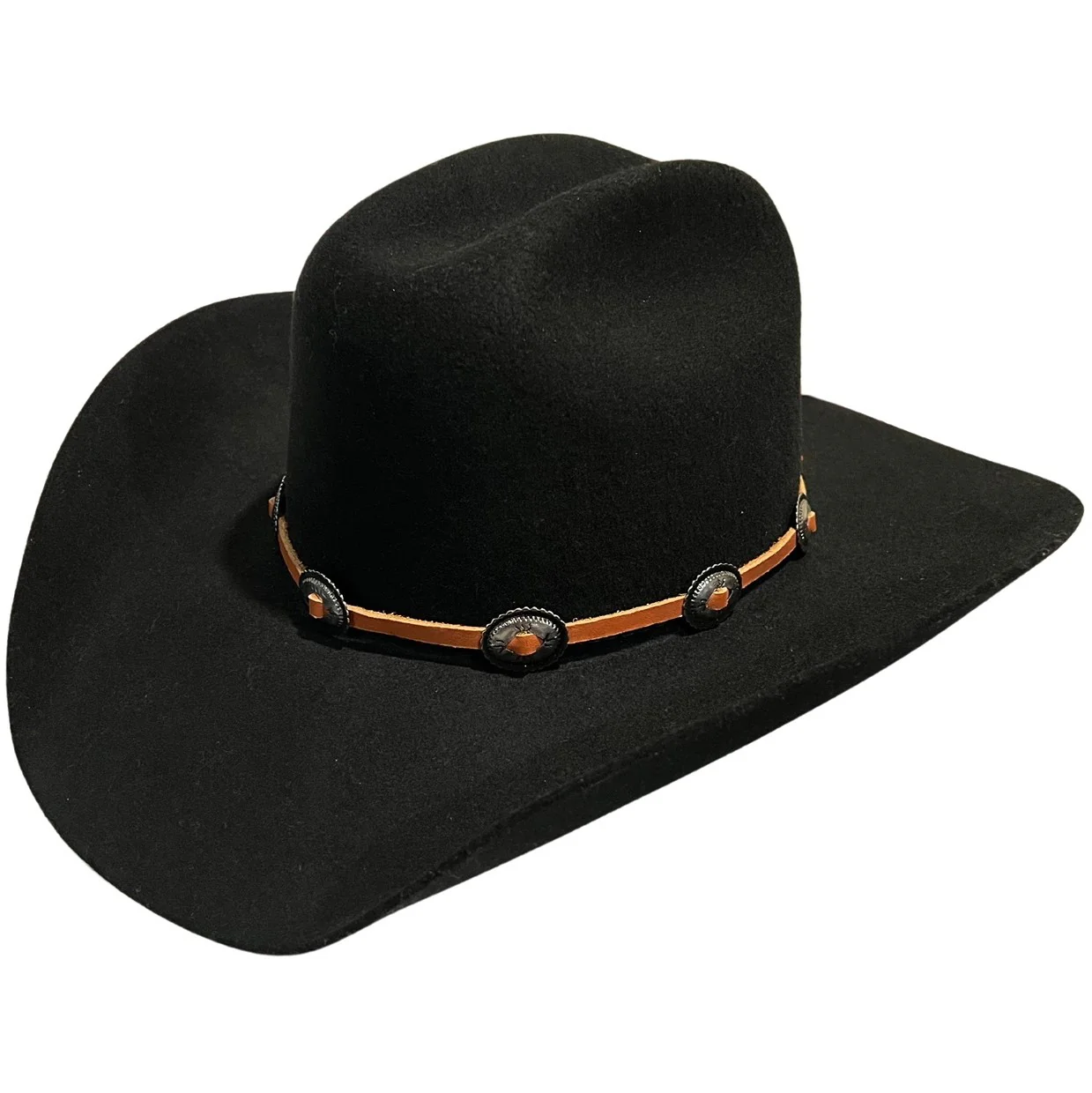 Austin Accent Oval Concho Brown Hatband LC-102A - Image 2