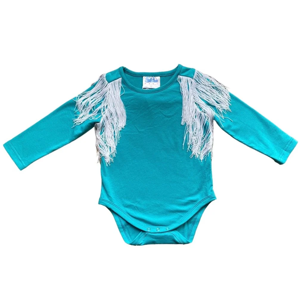 Shea Baby Turquoise Fringe Onesie LSB02
