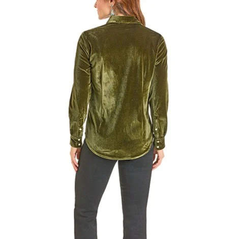 Rock & Roll Velvet Green Women's Western Snap LWN2S07121 - Image 2