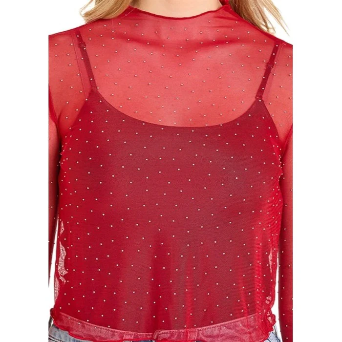 Rock & Roll Mesh Rhinestone Scarlett Women's Top BW22T07809 - Image 3