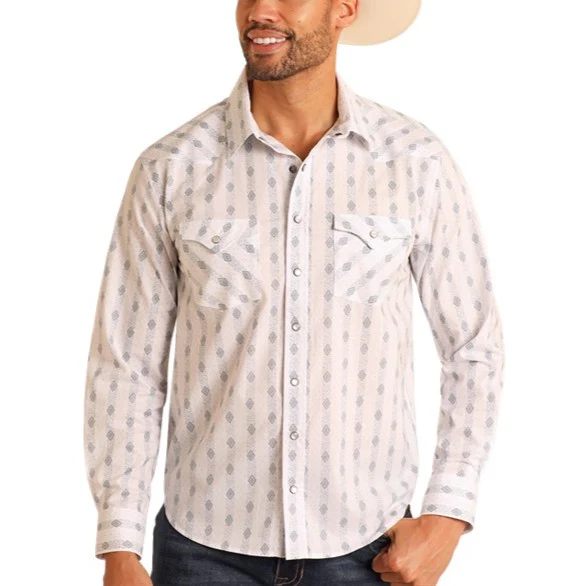 Panhandle Slim Grey Graphic Men's Western Snap PMN2S05739