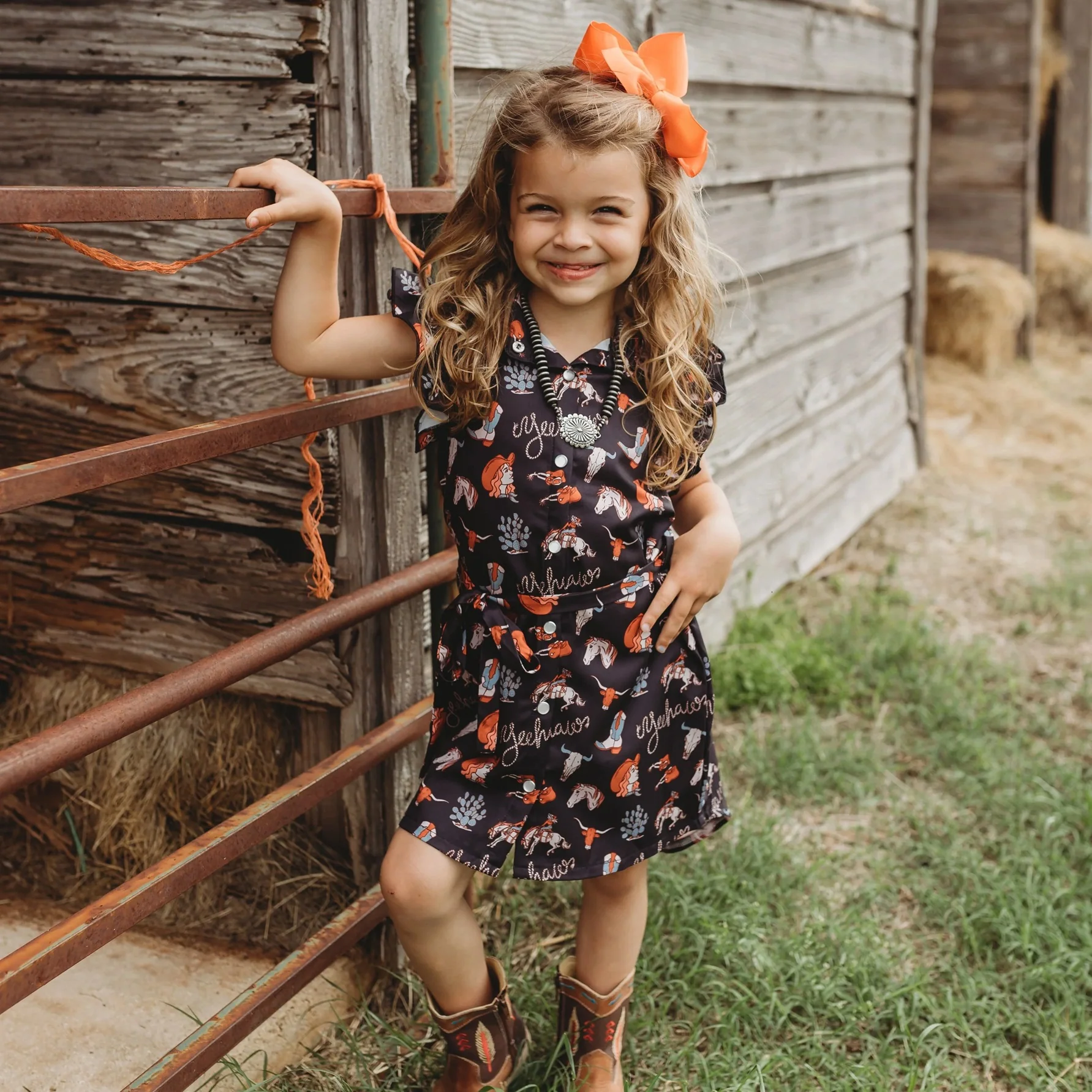 Shea Baby Yeehaw Pearl Snap Girl's Dress RSSD01 - Image 2