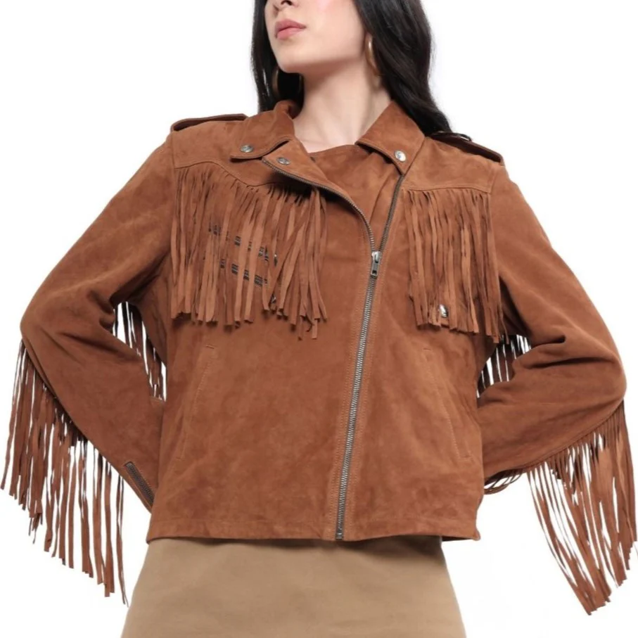 Myra Western Gig Sueded Leather Jacket S-6132