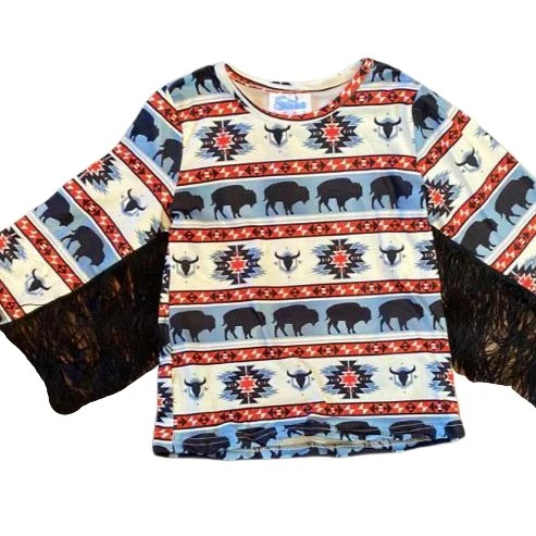 Shea Baby Buffalo Print Girl's Top ST02