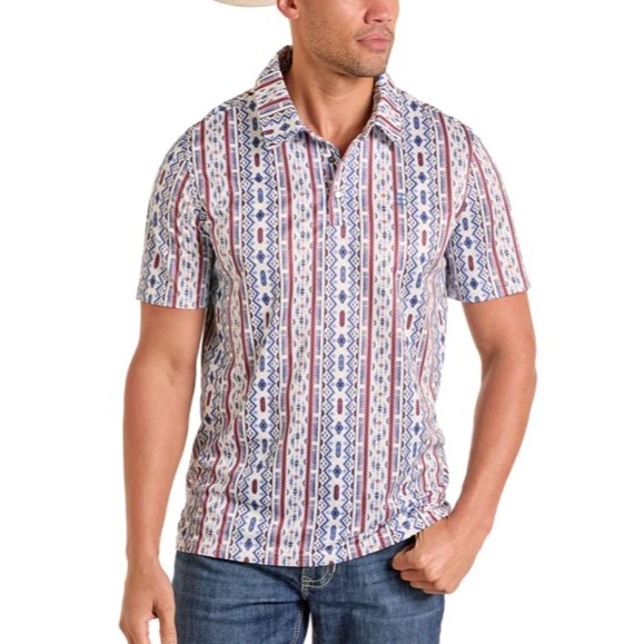 Panhandle Slim Stripe Aztec Men's Polo TM51T06662