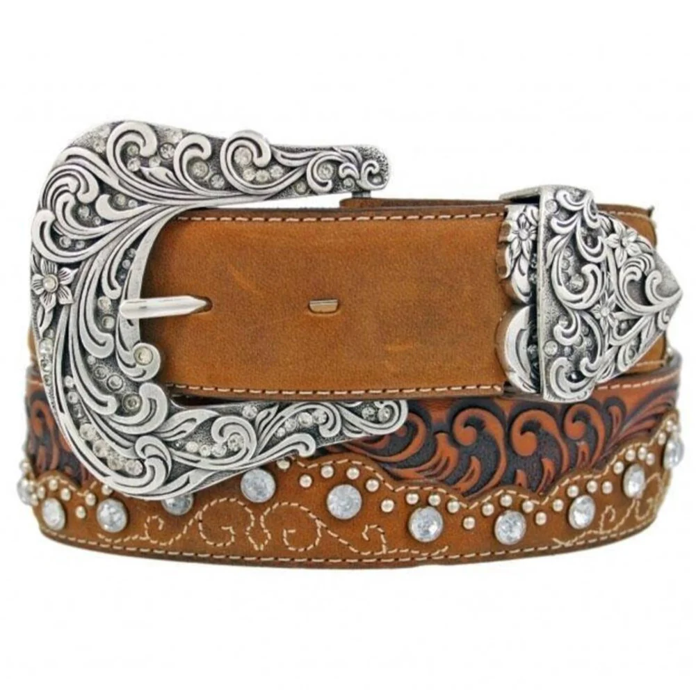 Tony Lama Kaitlyn Crystal Brown Belt C50499