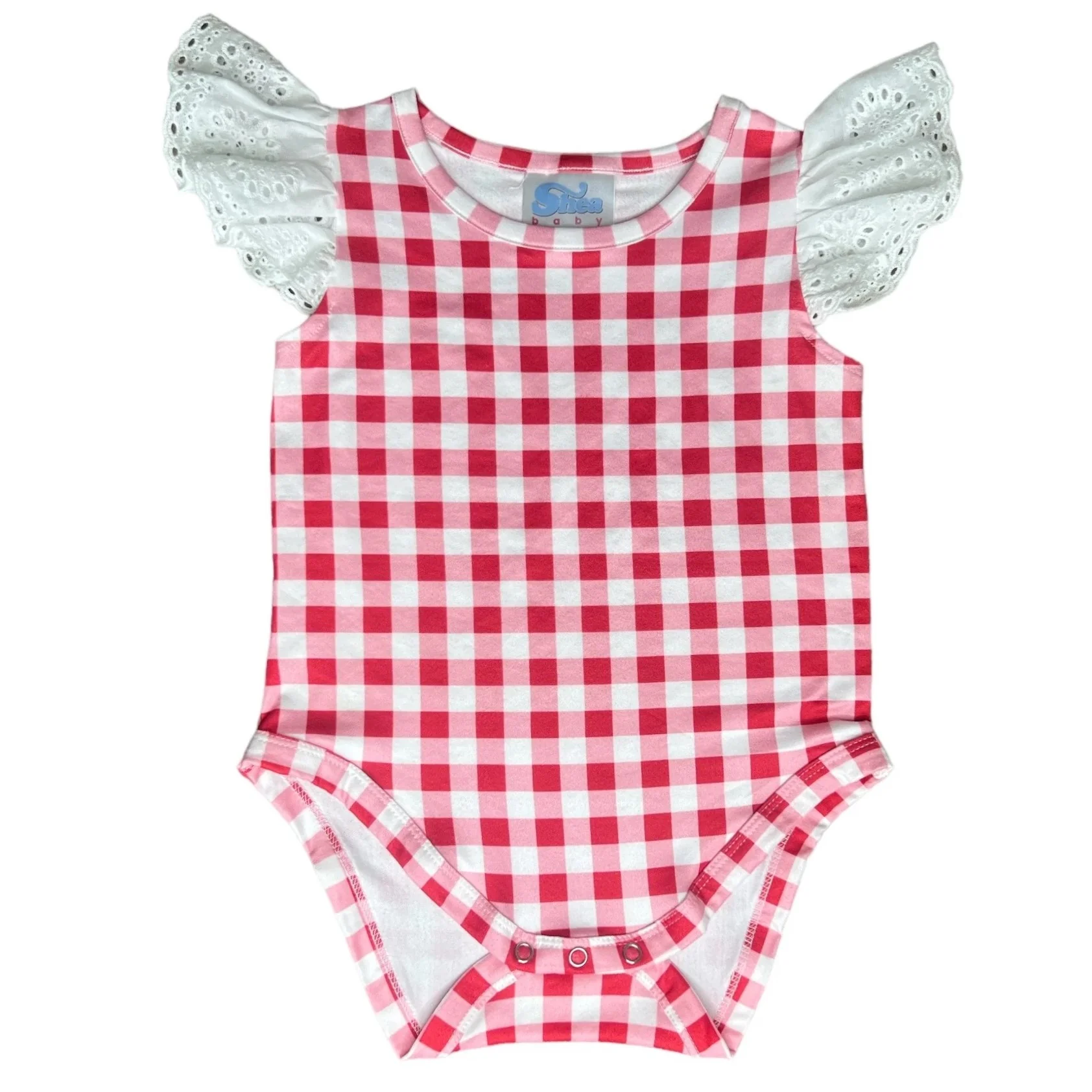 Shea Baby Red & White Checker Onesie VB12