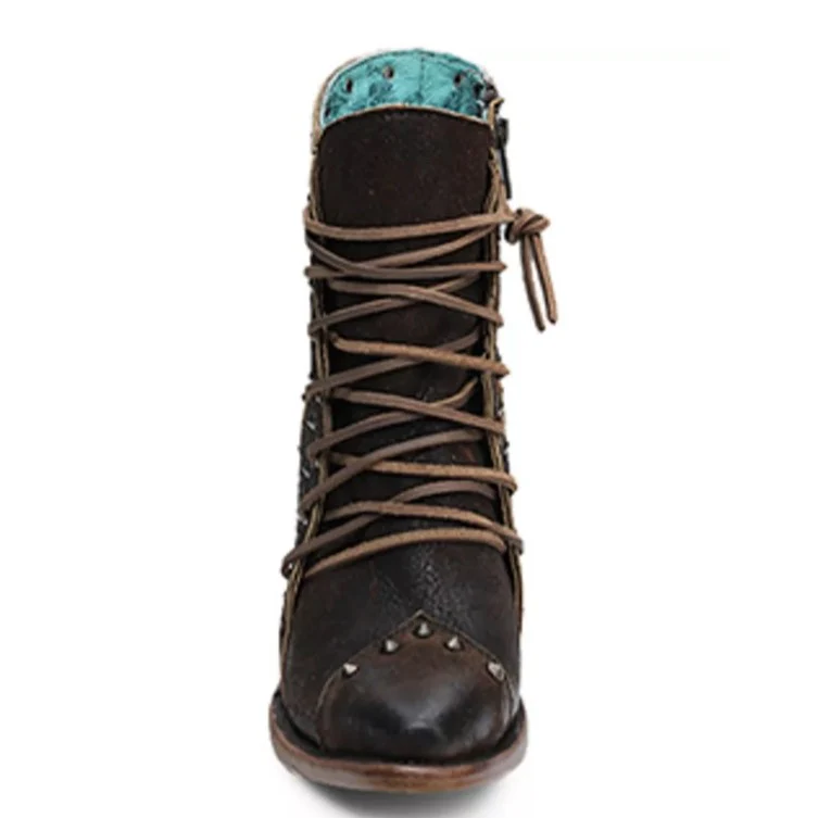 Corral Lace & Stud Chocolate Women's Bootie Z5318 - Image 4